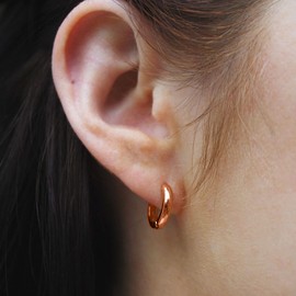 CERSLIMO Hoop Earrings Silver/Gold/Rose Gold/Black, Earrings Sterling Silver 925 & Rose Gold-Plated 585 Hoop Earrings Set (10 mm/12 mm/14 mm) Small Jewellery Gifts for Women Girls Men, Silver