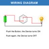 DMWD 2-Pack 19mm Latching Metal Waterproof Push Button Switch ON-Off