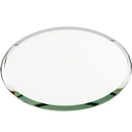 Plymor 3" Round, 3mm Thick Beveled Glass Mirror Circle, Pack of 6