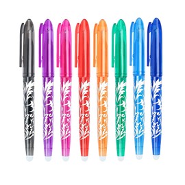 DOETYD Erasable Pens Rub Out Pens, 8 Colors Erasable Gel Pens with Eraser 0.5mm Tip for School Office Students Adults