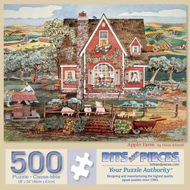 Bits and Pieces - 500 Piece Jigsaw Puzzle for Adults - 18" x 24" - Apple Farm - 500 pc Countryside Farmhouse Jigsaw by Dianna Schmidt