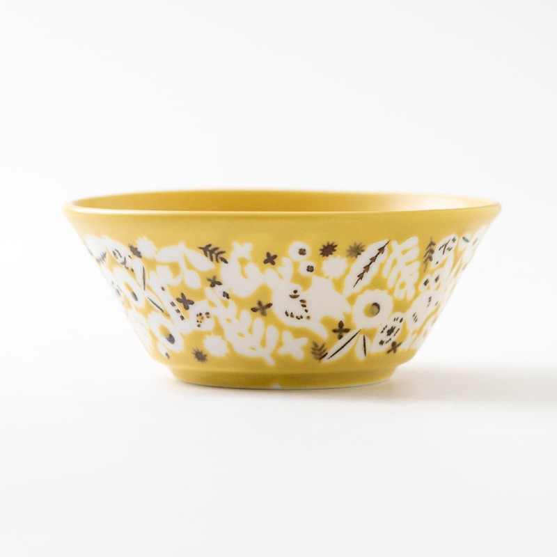 Minoru Pottery Mino Ware Kukka 105 Bowl, Hazel Yellow