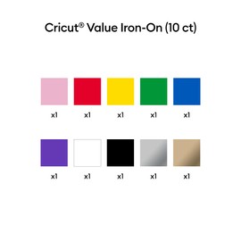 Cricut® Value Iron-On, Rainbow Sampler - 12 in x 3 ft (10 ct)- HTV Heat Transfer Vinyl