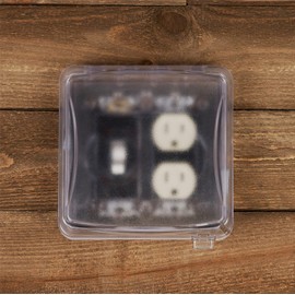 TayMac MM1410C 55-in-1 Configurations 2-Gang, Vertical Weatherproof Plastic Flat Cover, Clear