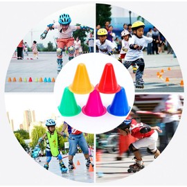 LGEGE 80 Pack 7.8x8.5cm Mini Sports Cones in 5 Colors (Red, Green, Blue, Pink, Orange) for Soccer, Basketball, Agility Training, Indoor & Outdoor