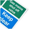 Seco Gas Mains Shut Off Valve Sign, 100mm x 75mm