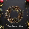 Christmas Advent Wreath Made of Multiple Materials Round with Gold/Brown