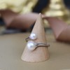 LUCKMORA Pearl Ring for Women Sterling Silver Rings 925 Adjustable
