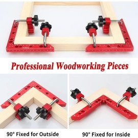 Right Angle Clamp,90 Degree Right Angle Positioning Square Clamp,Aluminum Alloy Corner Clamp,Carpenter Woodworking Tools,Block for Picture Frames Cabinets Drawers Box,Pack of 2 Set (14 cm