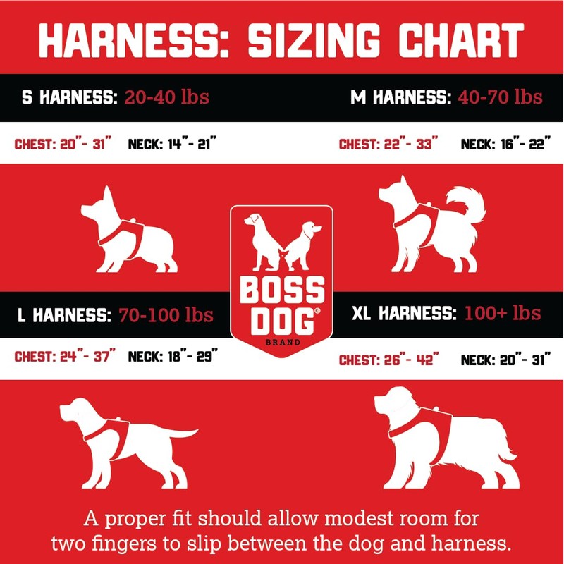 Boss Dog Tactical Harness, Red, Medium