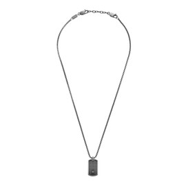 s.Oliver 2036846 Men's Necklace with Pendant Stainless Steel 55 + 5 cm Grey Compass Comes in Jewellery Gift Box, Stainless Steel, None