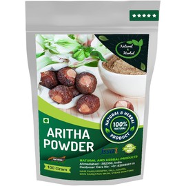 Reetha Powder | Aritha | Indian Soapberry | Soap Nuts | Soapberries For Hair Care(Growth, Fall, Color) and Skin Care(Face Mask, Skin Brightening, Evens Skin Tone) - 100 Gm