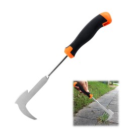 ROSYLEVE Weed Cutter 34 cm, Manual Stainless Steel Weed Cutter for Removing Moss and Weeds in Paving Stone Grouts, Joint Scraper with Handle, Garden Tools (Orange)