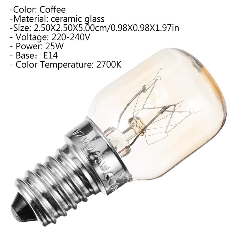 Uonlytech 4PCS Microwave Light Bulb 25W E14 LED Oven Bulb