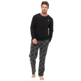 Strong Souls Mens Luxury 2 Piece Long Pyjamas Pjs Stag XL