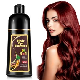 Champú Instant Hair Color para Cabello,hair dye shampoo, Champú Tinte Instantáneo 3 En 1, Adecuado Para HombresY mujeres.(Color rojo vino)