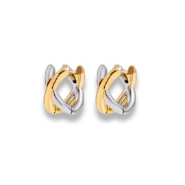 Aretes Mujer – Aretes Dorados Acero Inoxidable Chapados en Oro 18K, Huggie Elegantes y Duraderos, Joyería de Alta Calidad, Regalo de Cumpleaños y Aniversario para Mujer