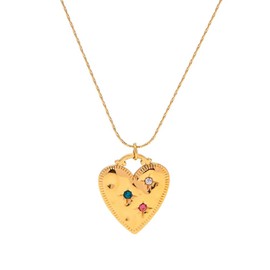 ALFAAL Heart Pendant Necklace for Women,18K Gold Plated Love Necklace for Birthday Valentine's Day