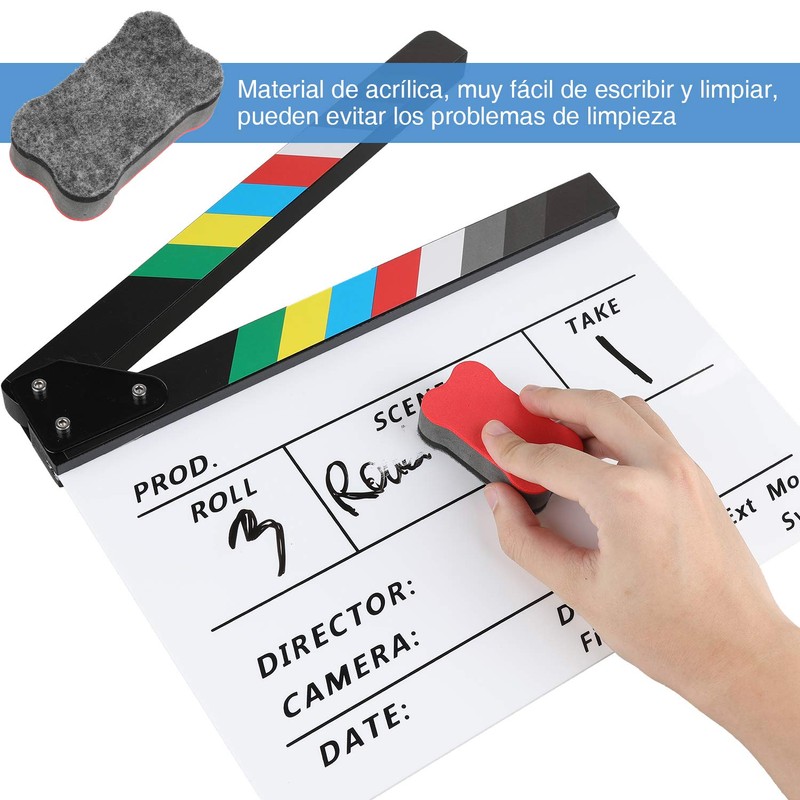 Zacro Acrylic Plastic Director's Film Clapboard Easy Wipe Cut Action
