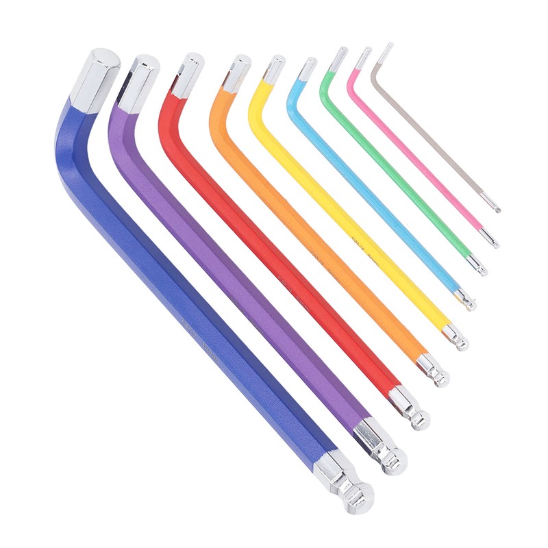 9 Pcs Hex Wrench Set Color Coded Non Slip CR