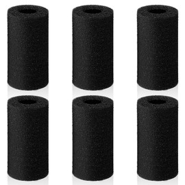 Xinjoduz 6 PCS Aquarium Filter Sponge, Small Black Prefilter Sponge for Aquarium, Shrimp Fry Fish Tank Filter Accessories, Pump Prefilter Sponge Replacement Foam Covers (3.2" x 1.6", 0.8" Hole)