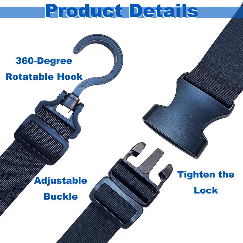 4PCS Adjustable Strap Fishing Boot Hangers with 360° Swivel Hook,