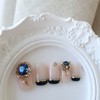 Royal Blue Denim Handmade Nail Tips - Natural / 로얄
