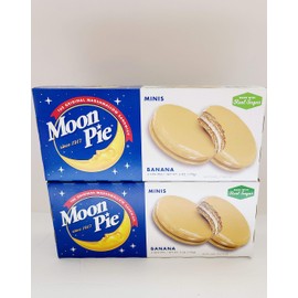Moon Pie Minis The Original Marshmallow Sandwich 2 Boxes of Banana - 6 Pies per box (12 TOTAL)