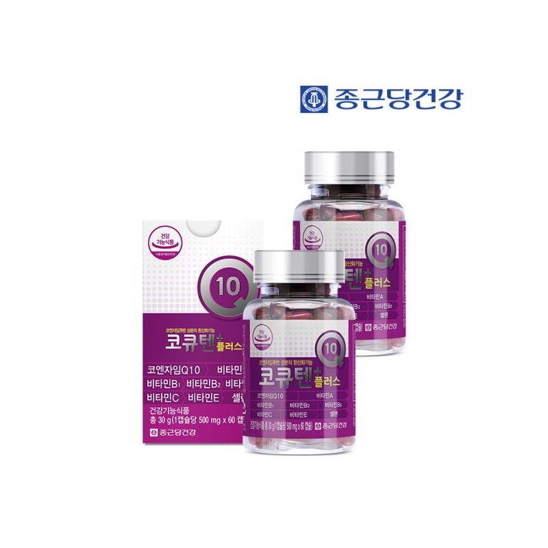 Jongkundang Health 종근당건강 코큐텐 플러스 60캡슐 1병(2개월분) /항산화 도움 비타민ABCE군