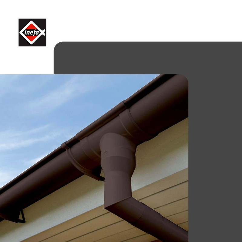 INEFA Rain Pipe Elbow 45 Degrees for Downpipe, PVC DN