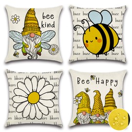 Ohok Waterproof Cushion Cover, 45 x 45 cm, Set of 4 Decorative Outdoor Cushion Covers, Decorative Sofa Cushion, Couch Cushion, Decorative Cushion Covers for Sofa, Living Room, Balcony, Garden, Car