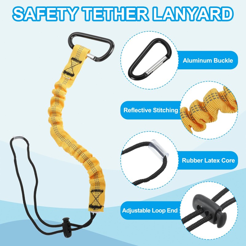 MECCANIXITY Retractable Tool Lanyard 2ft with Single Aluminum Buckle and