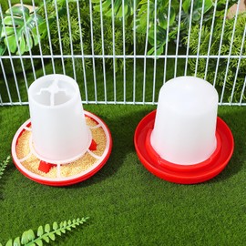 Garneck 1 Set Quail Feeder Chick Feeder Quail Waterer Small Chick Feeder Poultry Chicken Water Jar Poultry Water Bucket Automatic Poultry Water Feeder