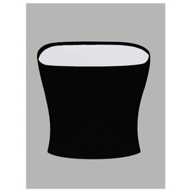 MakeMeChic Women's Floral Summer Tops Strapless Tube Crop Tops Backless Bandeau Top Black Large