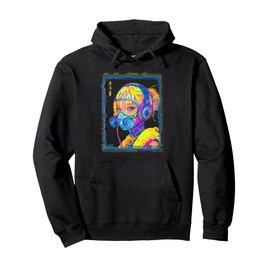 Cyberpunk Gas Mask Girl Techwear Pullover Hoodie