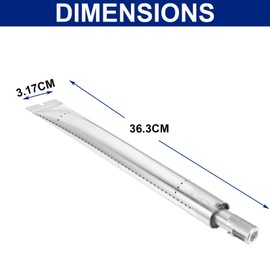 GriHero 18629 Stainless Steel Burner Tube Burner for Broil King Signet & Sovereign Gas Grill Accessories, 36.3 cm Dual Tube Burner Replacement Parts, Pack of 3
