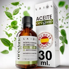 LAIOL Oreganoöl, 30 ml, 100 % rein und natürlich, mit Carvacrol, ätherisches Öl, biologisch und essbar, therapeutische und lebensmittelechte Anwendung, konzentrierte Tropfen für Immunität, 10 ml