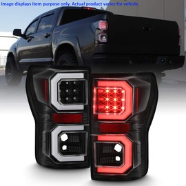 ACANII - For 2007-2013 Toyota Tundra Pickup Black LED Tube Tail Lights Brake Lamps Replacement Driver & Passenger Side