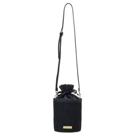Maison de Fleur Women's Shoulder Bag, EC Limited Flower Lace 2-Way Bucket Bag, Black, Black, F