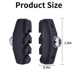 2 Pairs Bike Brake Pads,Bicycle Brakes Blocks Replacement Set 50mm Mountain Cycle Break Pad Universal Parts Spare With Hex Nut Tool 1 Hexagonal Spanner,No Noise Caliper for Bicycles Road Cycling
