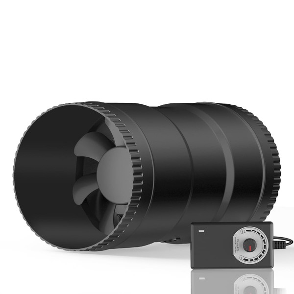 Hon&Guan 4 Inch Inline Booster Duct Fan with Speed Controller