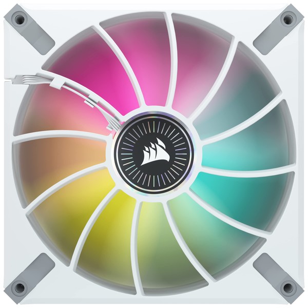 CORSAIR ML140 RGB Elite, 140mm Magnetic Levitation RGB Fan with AirGuide, Single Pack - White Frame