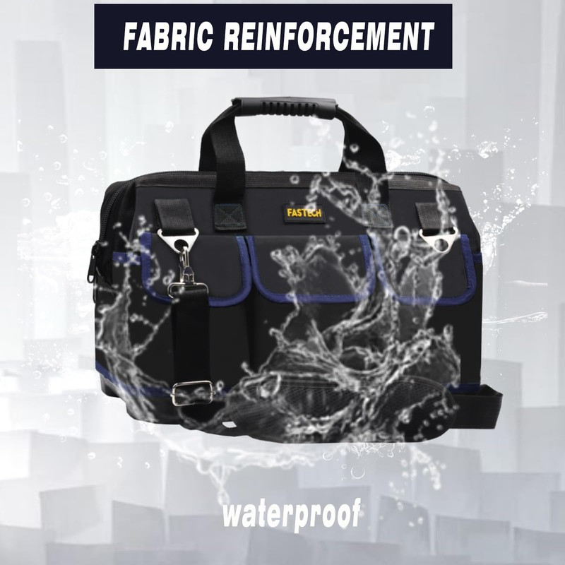 FASTECH 22 Inch Tool Bag, Waterproof Wide Mouth Tool Kit,