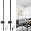 KELUOLY Dimmable Plug in Wall Sconce Set of 2,Black 31.5"