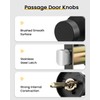 goldenwarm Black Closet Door Knobs, Heavy Duty Zinc-Alloy Passage Matte