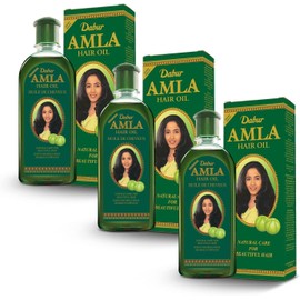 Dabur Amla Hair-Treatment Oils for Men and Women, Natural Care for Healthy Hair and Moisturized Scalp, Pack of 3, 500ml