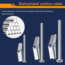 weideer 50Pcs Toggle Bolts Wall Anchors for Drywall 1/8in 3/16in 1/4in Heavy Duty Drywall Anchors Butterfly Anchors Toggle Bolts and Wing Nut Kit for Hollow Wall Ceiling (25sets)