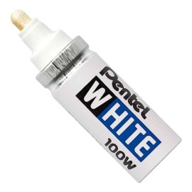 Marcador Permanente Pentel 100W de punta ancha blanco x unidad