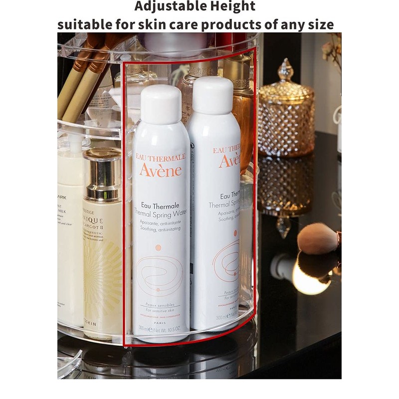 Cq acrylic 360 Degree Rotating Makeup Organizer for Bathroom,4 Tier