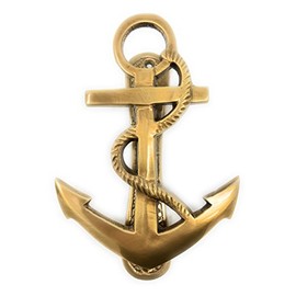 Madison Bay Company Nautical Ship's Anchor Antiqued Brass Door Knocker, 6.25 Inches Tall